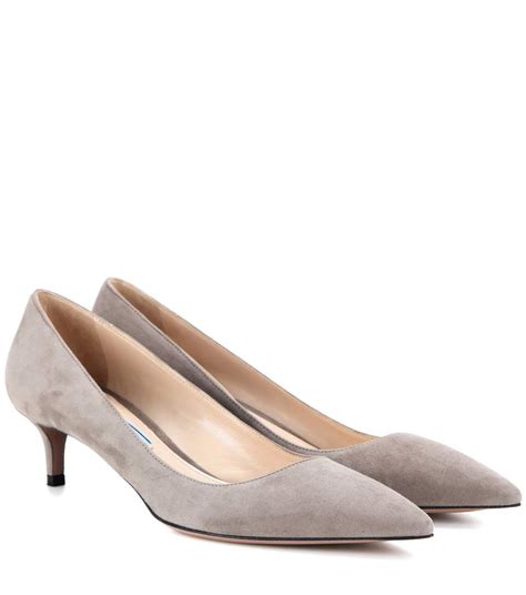 prada suede kitten heel|Prada suede ankle strap pumps.